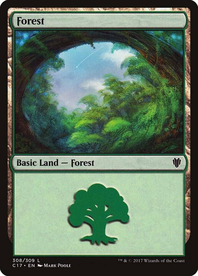 Forest 308 card from Commander 2017