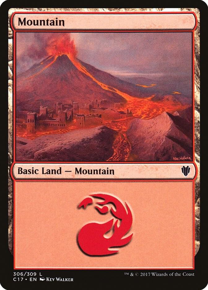 Mountain 306 card from Commander 2017