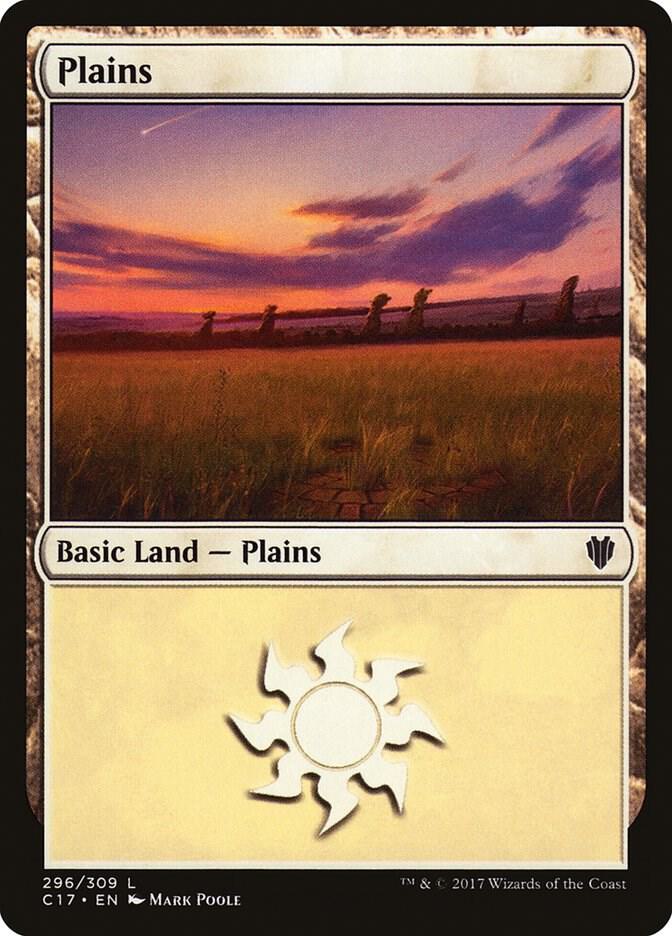 Plains 296 card from Commander 2017