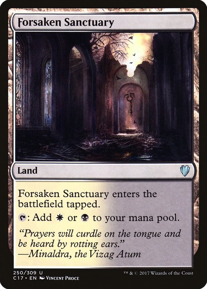 Forsaken Sanctuary 250 card from Commander 2017