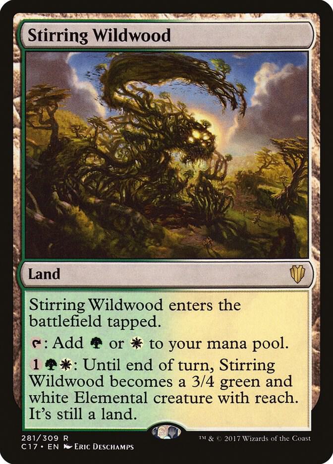 Stirring Wildwood 281 card from Commander 2017