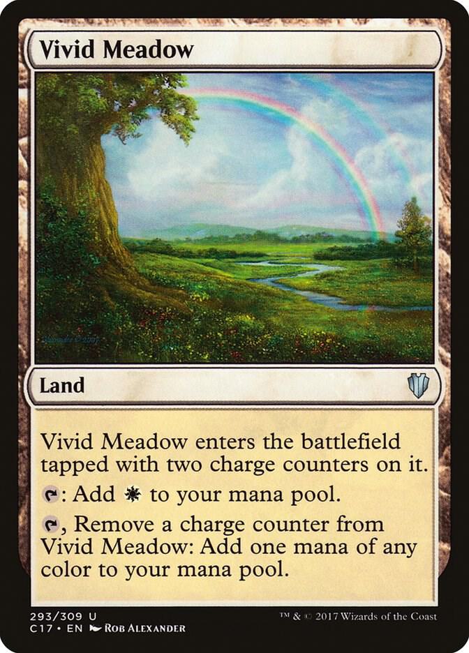 Vivid Meadow 293 card from Commander 2017