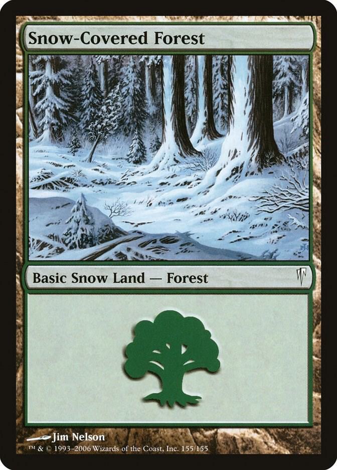 Snow-Covered Forest 155 card from Coldsnap