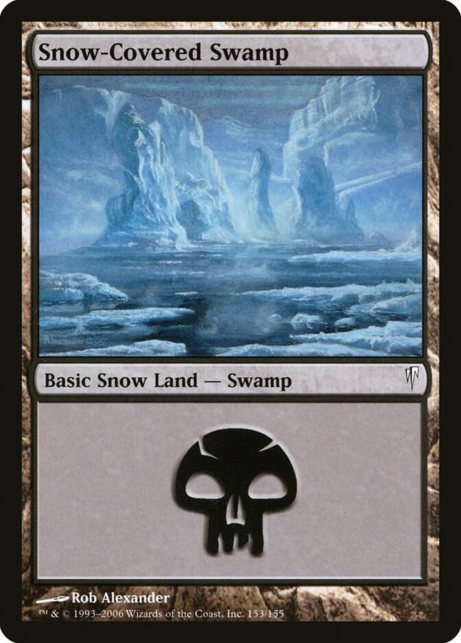 Snow-Covered Swamp 153 card from Coldsnap