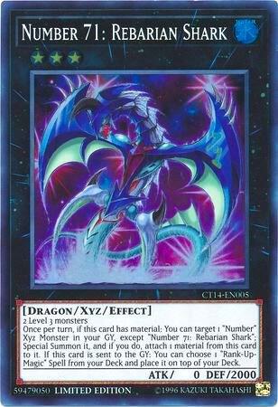 Number 71: Rebarian Shark CT14-EN005 card from 2017 Mega-Tins