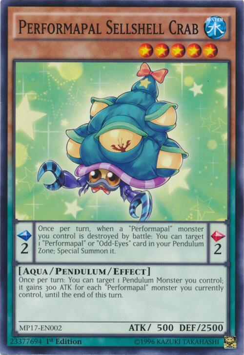 Performapal Sellshell Crab MP17-EN002 card from 2017 Mega-Tins Mega Pack