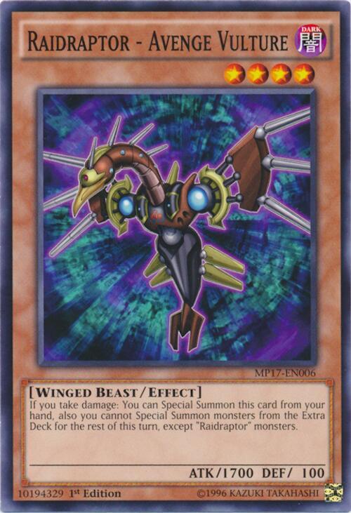 Raidraptor - Avenge Vulture MP17-EN006 card from 2017 Mega-Tins Mega Pack