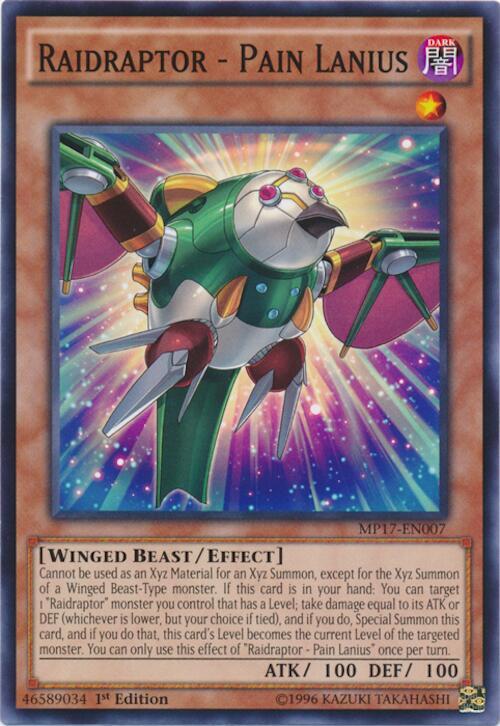 Raidraptor - Pain Lanius MP17-EN007 card from 2017 Mega-Tins Mega Pack