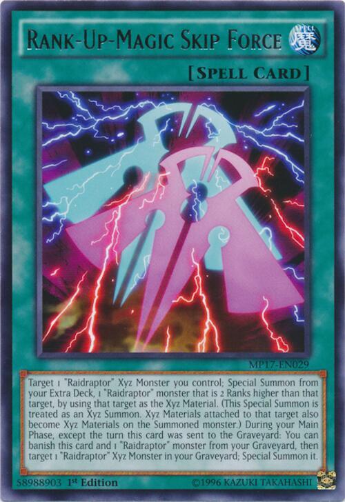 Rank-Up-Magic Skip Force MP17-EN029 card from 2017 Mega-Tins Mega Pack