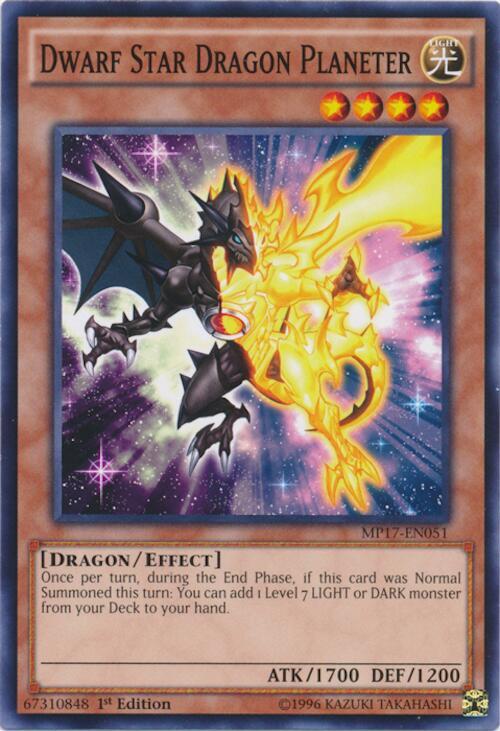 Dwarf Star Dragon Planeter MP17-EN051 card from 2017 Mega-Tins Mega Pack