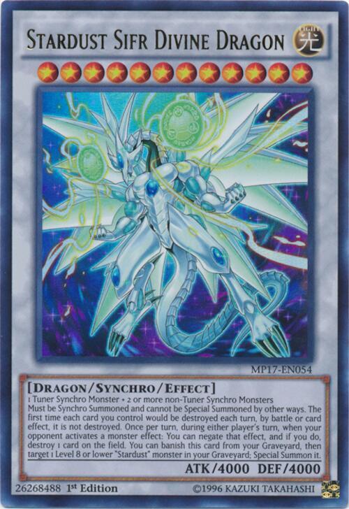 Stardust Sifr Divine Dragon MP17-EN054 card from 2017 Mega-Tins Mega Pack