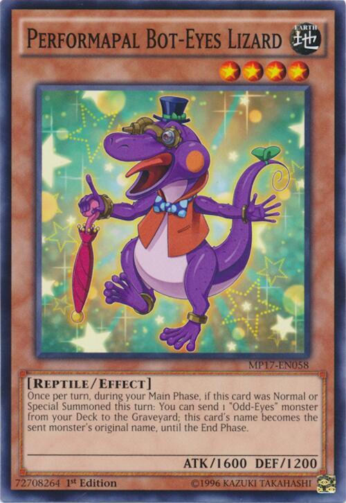 Performapal Bot-Eyes Lizard MP17-EN058 card from 2017 Mega-Tins Mega Pack