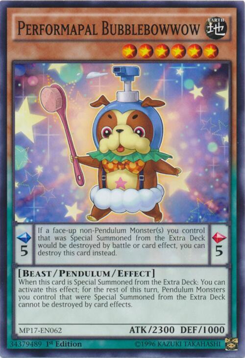 Performapal Bubblebowwow MP17-EN062 card from 2017 Mega-Tins Mega Pack