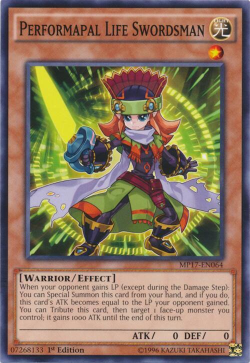 Performapal Life Swordsman MP17-EN064 card from 2017 Mega-Tins Mega Pack