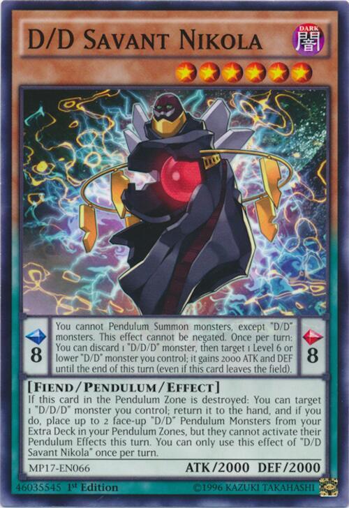 D/D Savant Nikola MP17-EN066 card from 2017 Mega-Tins Mega Pack