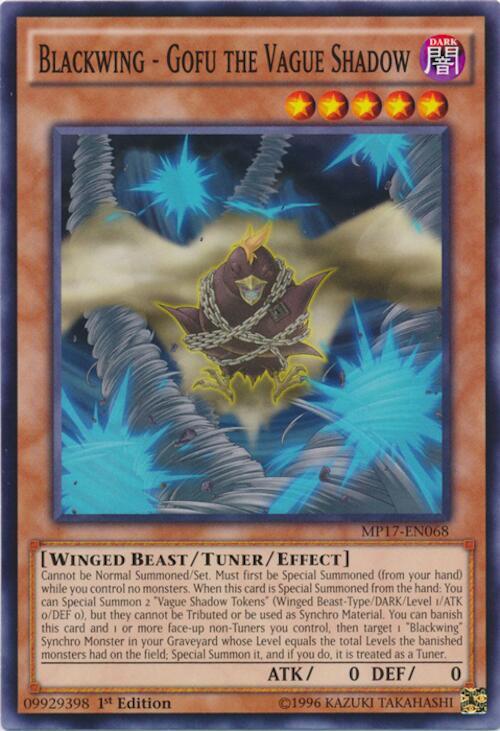 Blackwing - Gofu the Vague Shadow MP17-EN068 card from 2017 Mega-Tins Mega Pack