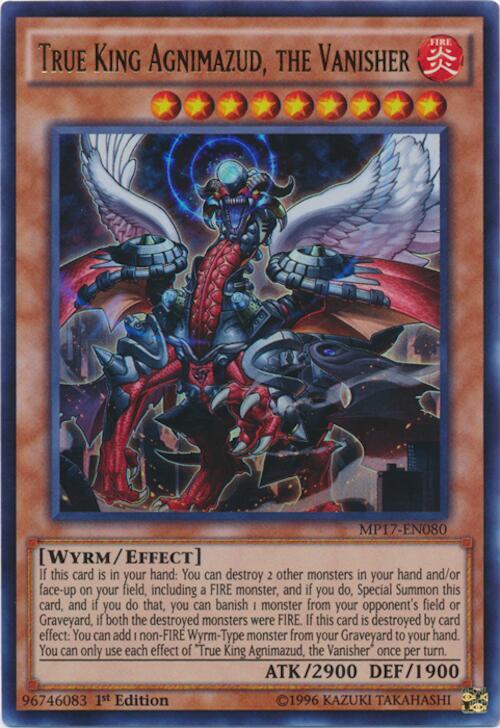 True King Agnimazud, the Vanisher MP17-EN080 card from 2017 Mega-Tins Mega Pack