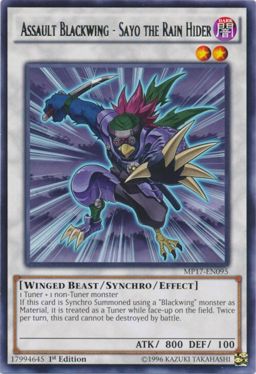 Assault Blackwing - Sayo the Rain Hider MP17-EN095 card from 2017 Mega-Tins Mega Pack