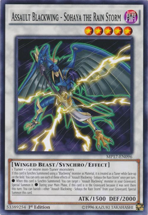 Assault Blackwing - Sohaya the Rain Storm MP17-EN096 card from 2017 Mega-Tins Mega Pack