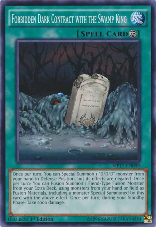 Forbidden Dark Contract with the Swamp King MP17-EN099 card from 2017 Mega-Tins Mega Pack