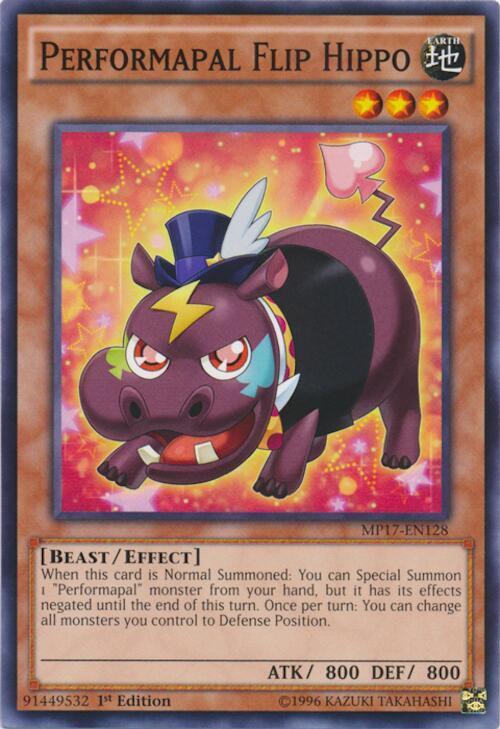 Performapal Flip Hippo MP17-EN128 card from 2017 Mega-Tins Mega Pack