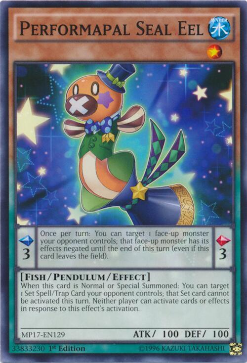 Performapal Seal Eel MP17-EN129 card from 2017 Mega-Tins Mega Pack