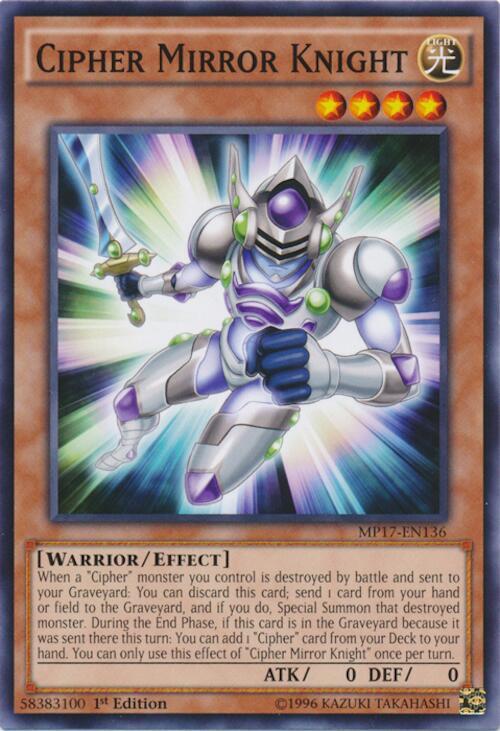 Cipher Mirror Knight MP17-EN136 card from 2017 Mega-Tins Mega Pack