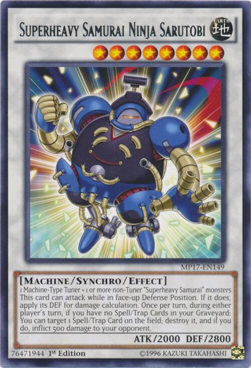 Superheavy Samurai Ninja Sarutobi MP17-EN149 card from 2017 Mega-Tins Mega Pack