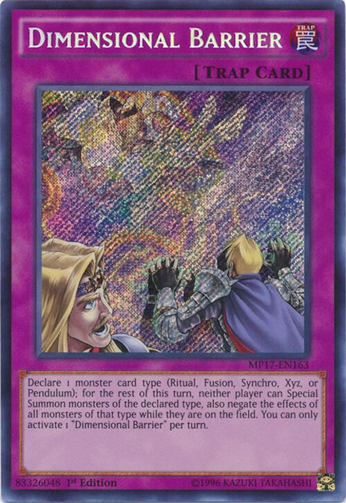 Dimensional Barrier MP17-EN163 card from 2017 Mega-Tins Mega Pack