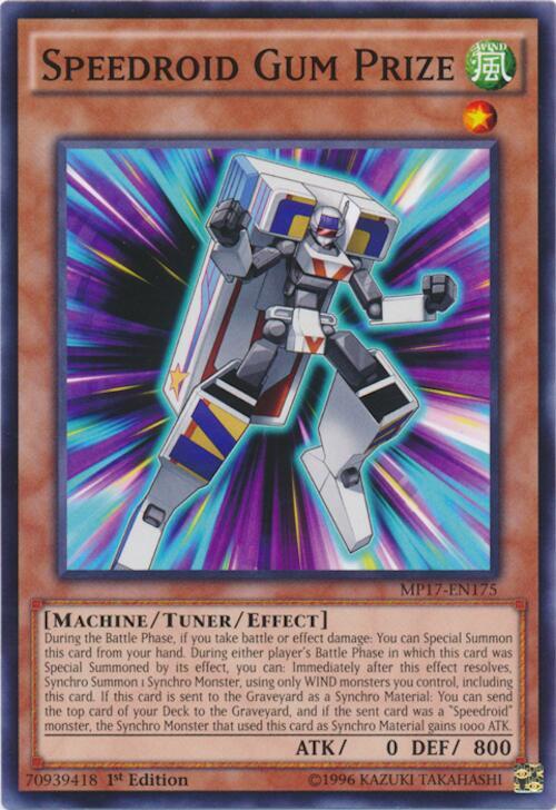 Speedroid Gum Prize MP17-EN175 card from 2017 Mega-Tins Mega Pack
