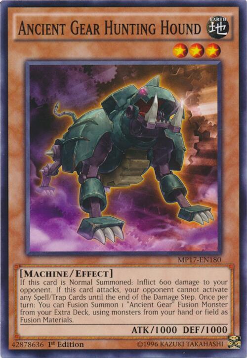 Ancient Gear Hunting Hound MP17-EN180 card from 2017 Mega-Tins Mega Pack