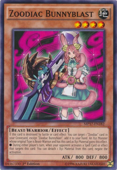 Zoodiac Bunnyblast MP17-EN182 card from 2017 Mega-Tins Mega Pack