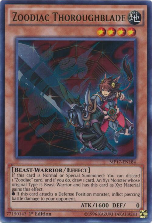Zoodiac Thoroughblade MP17-EN184 card from 2017 Mega-Tins Mega Pack