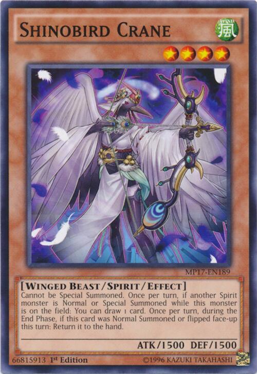 Shinobird Crane MP17-EN189 card from 2017 Mega-Tins Mega Pack