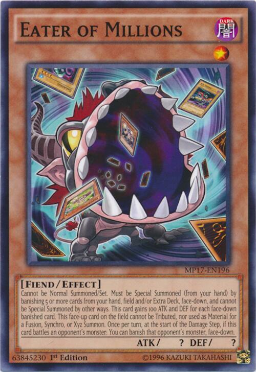 Eater of Millions MP17-EN196 card from 2017 Mega-Tins Mega Pack
