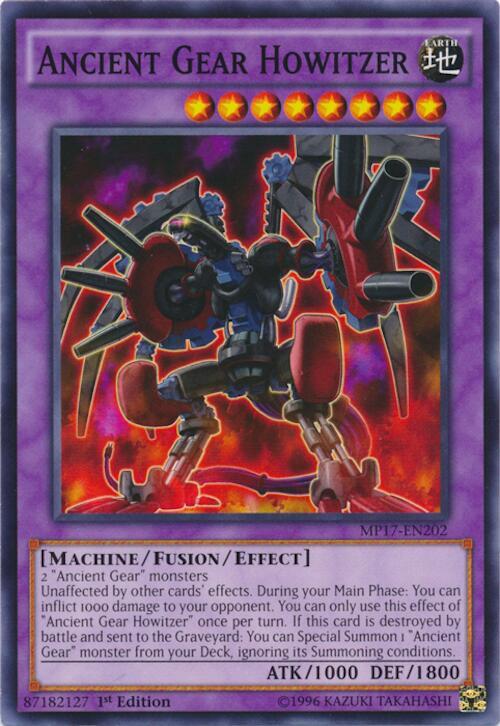Ancient Gear Howitzer MP17-EN202 card from 2017 Mega-Tins Mega Pack