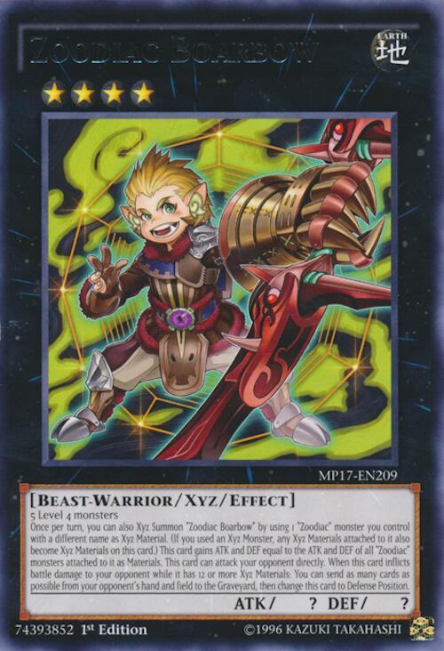 Zoodiac Boarbow MP17-EN209 card from 2017 Mega-Tins Mega Pack