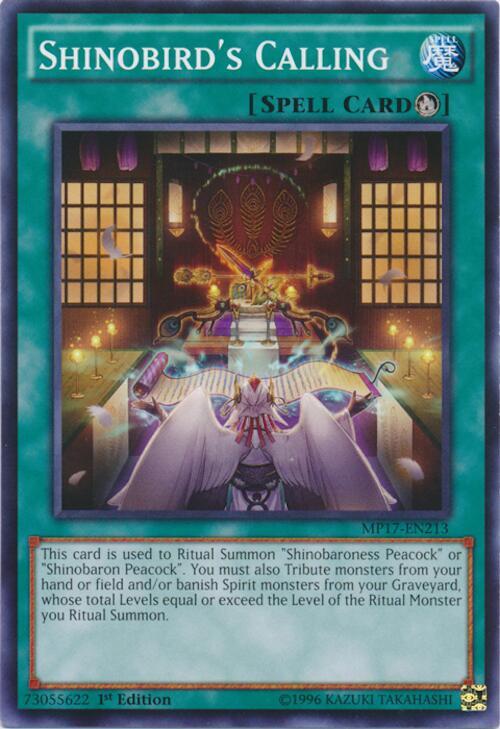 Shinobird's Calling MP17-EN213 card from 2017 Mega-Tins Mega Pack