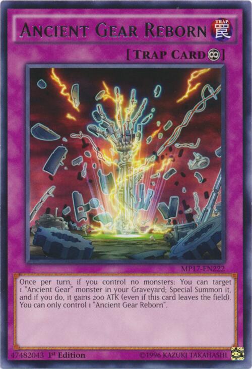 Ancient Gear Reborn MP17-EN222 card from 2017 Mega-Tins Mega Pack