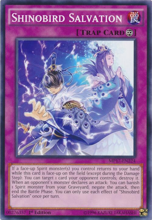Shinobird Salvation MP17-EN224 card from 2017 Mega-Tins Mega Pack