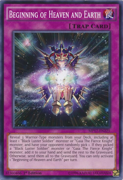 Beginning of Heaven and Earth MP17-EN225 card from 2017 Mega-Tins Mega Pack