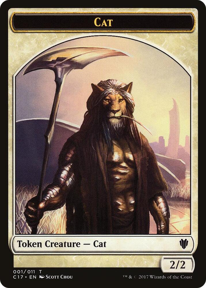 Cat // Cat Warrior Double-Sided Token 1 // 8 card from Commander 2017
