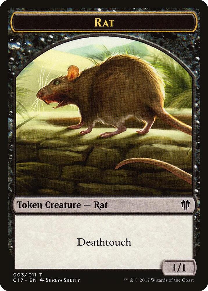 Rat // Cat Double-sided Token 3 // 1 card from Commander 2017