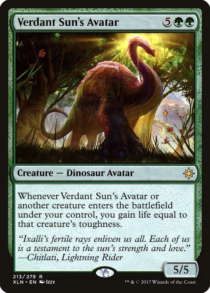 Verdant Sun's Avatar 213 card from Ixalan