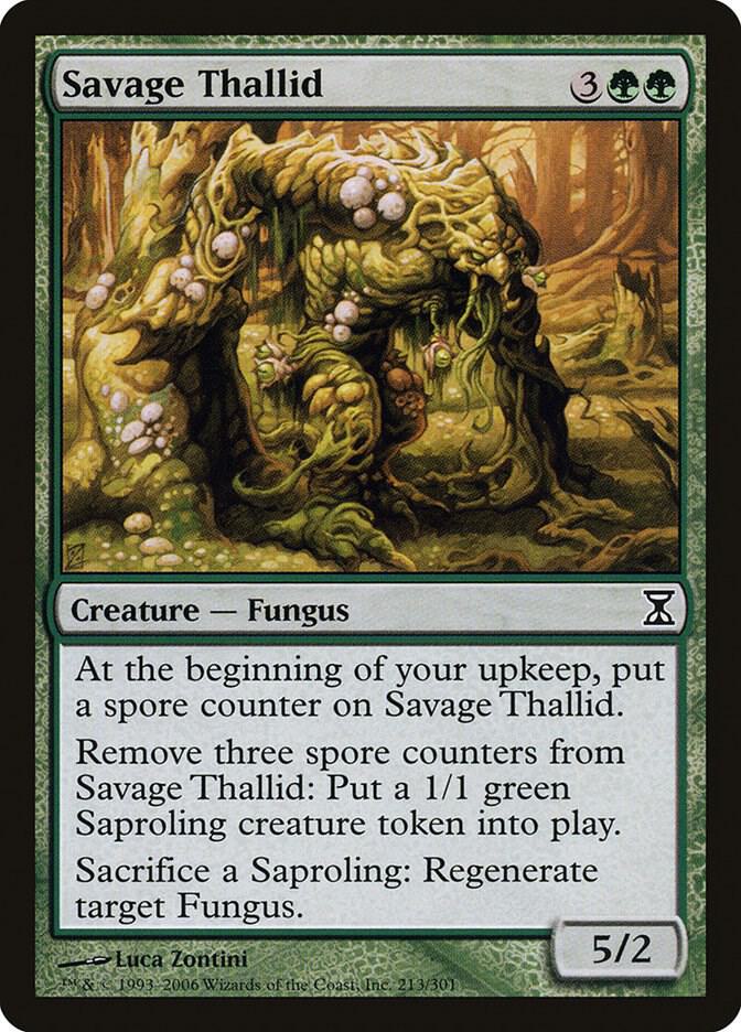 Savage Thallid 213 card from Time Spiral