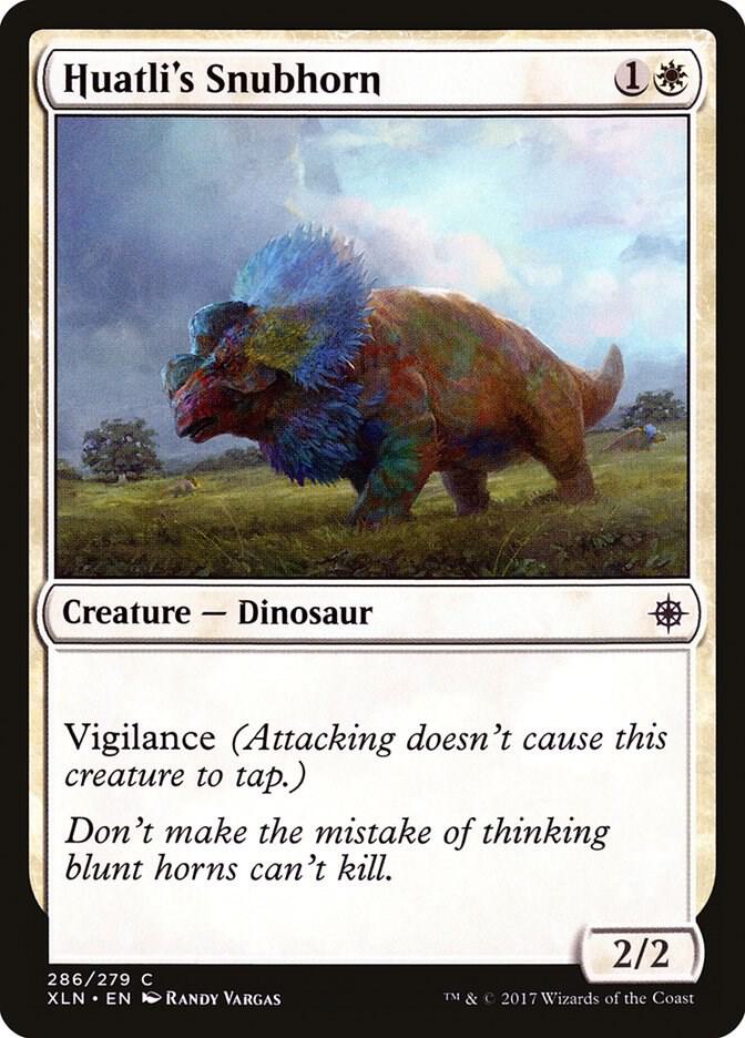 Huatli's Snubhorn 286 card from Ixalan