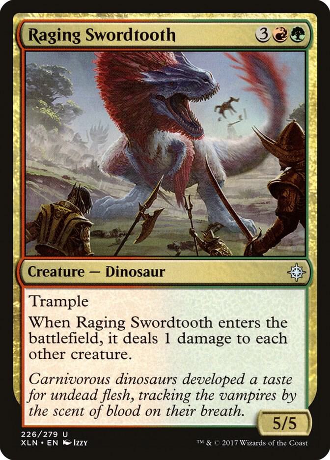 Raging Swordtooth 226 card from Ixalan