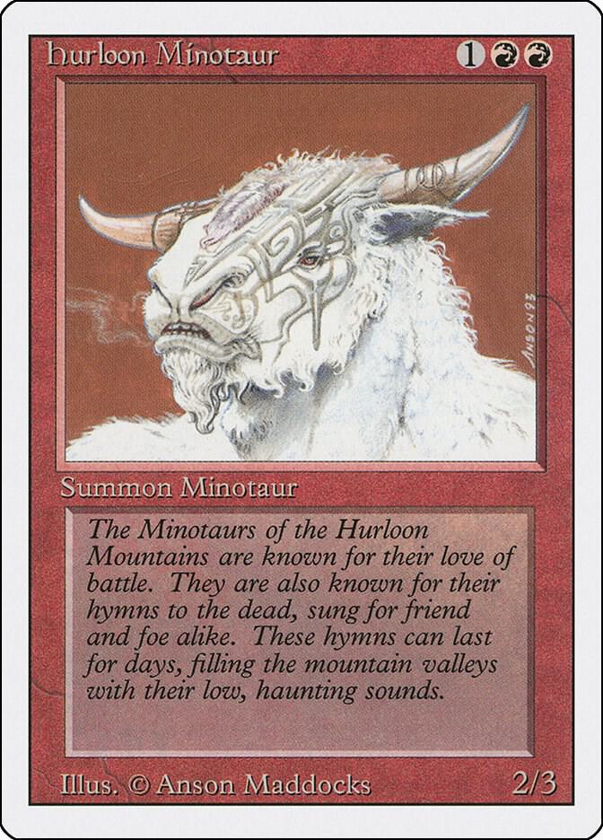 Hurloon Minotaur card from Revised Edition