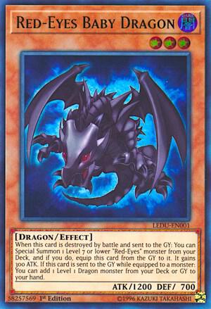 Red-Eyes Baby Dragon LEDU-EN001 card from Legendary Duelists