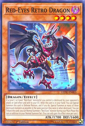 Red-Eyes Retro Dragon LEDU-EN005 card from Legendary Duelists